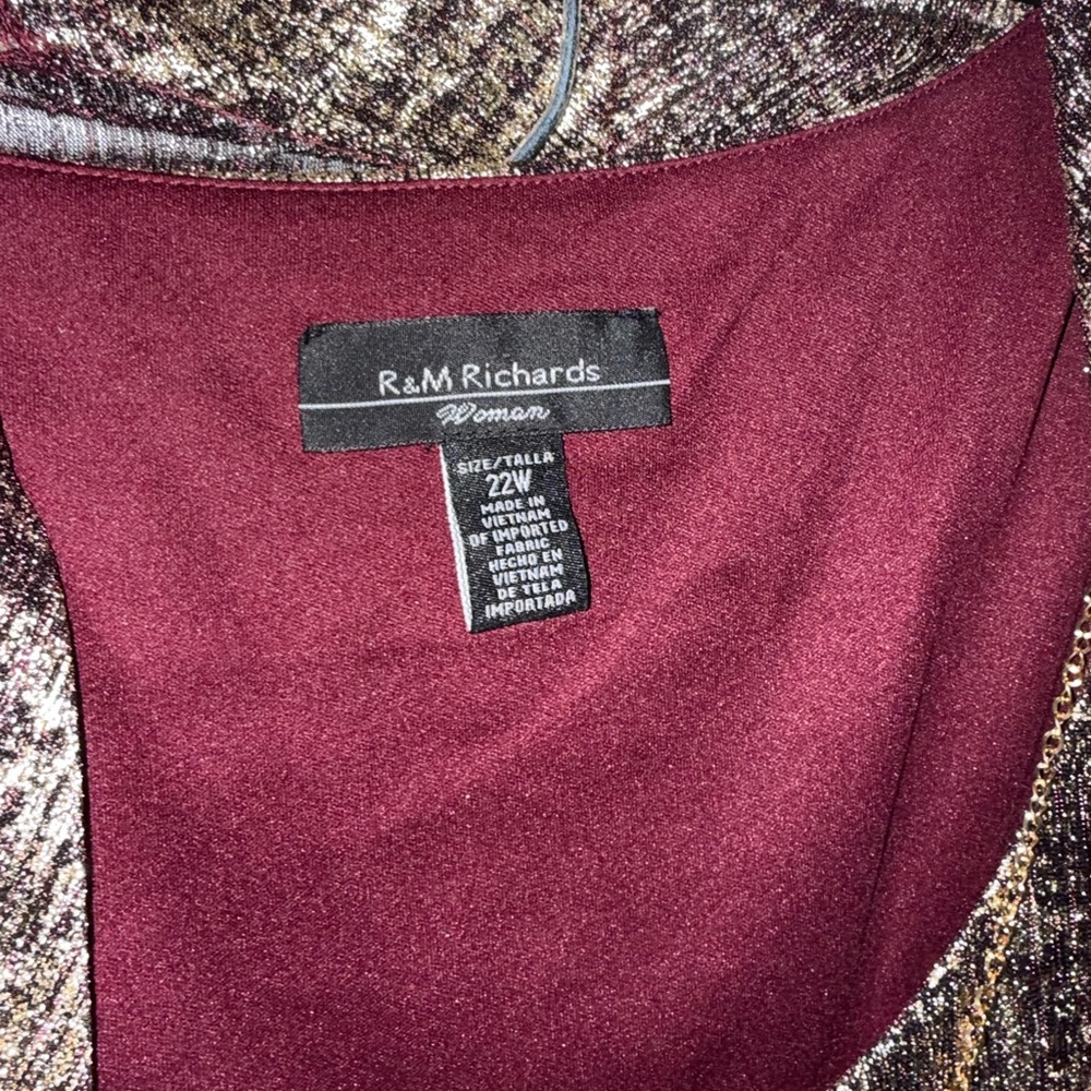 R&M Richards Burgundy and Cream Jacket - Picture 3 of 6